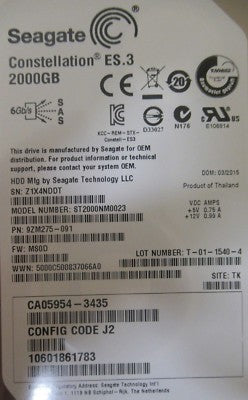 Fujitsu FTS:ETFNB2 CA07670-E092 3.5" 2TB 7.2K SAS 6G ST2000NM0023