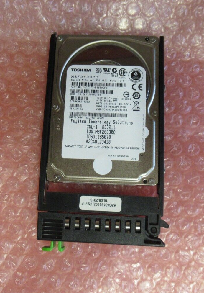 Fujitsu CA07173-B40700FS A3C40120418 Enterprise 600GB 10000RPM SAS 16MB 2.5" HDD