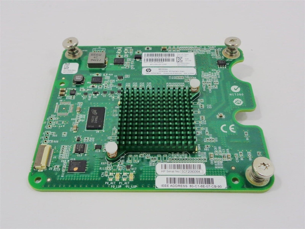 NEW HP NC553M Dual Port 10Gbs FlexFabric Mezzanine Adapter 617727-001 613431-B21