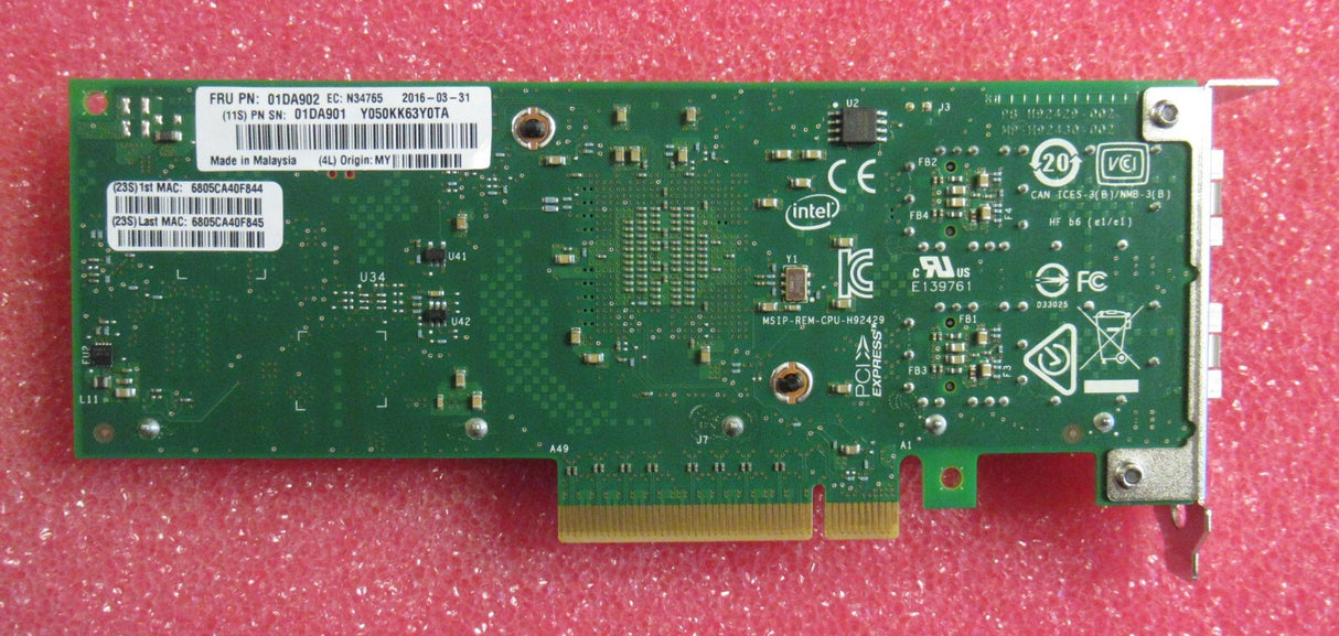 Lenovo IBM Intel X710-DA2 Dual Port 10GB SFP+ PCIe PCI-E 01DA901 01DA902 HH