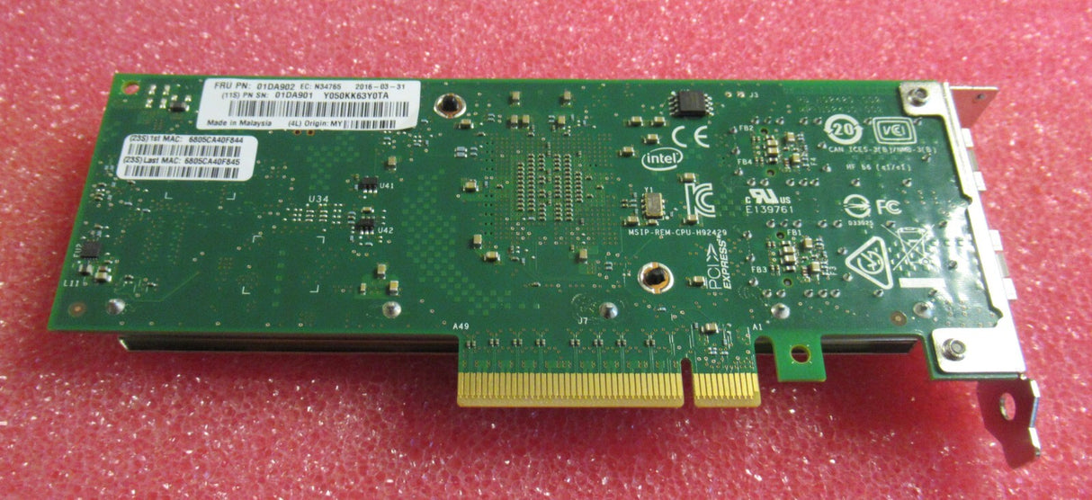 Lenovo IBM Intel X710-DA2 Dual Port 10GB SFP+ PCIe PCI-E 01DA901 01DA902 HH
