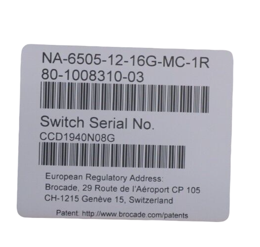Brocade 6505 24x 16Gb SFP Port FC SAN Switch NA-6505-12-16G-MC-1R 12-Active +Lic