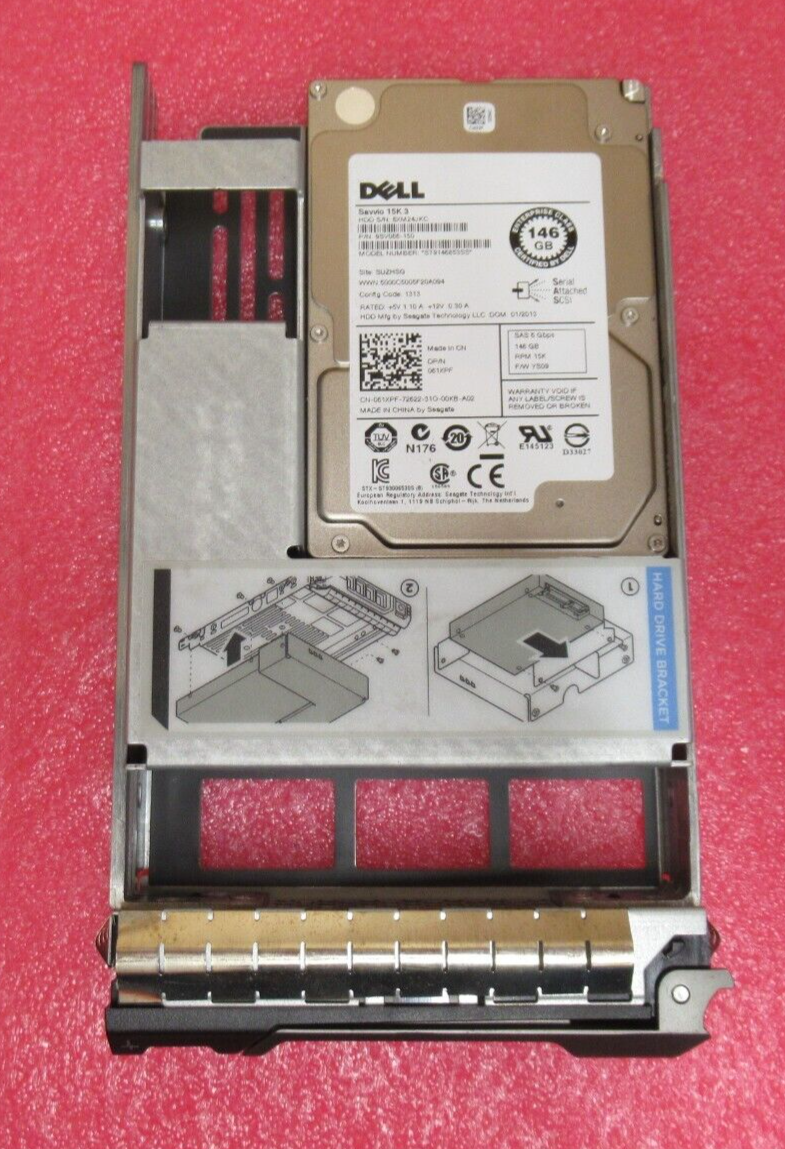 Dell 146GB 15K SAS 6G 64MB Cache 2.5" Hot-Swap HDD 61XPF + 12th/13th Gen Caddy