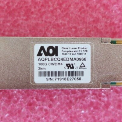 AOI 100G Base QSFP28 CWDM4 1310nm 2km SMF Transceiver Module AQPLBCQ4EDMA0966