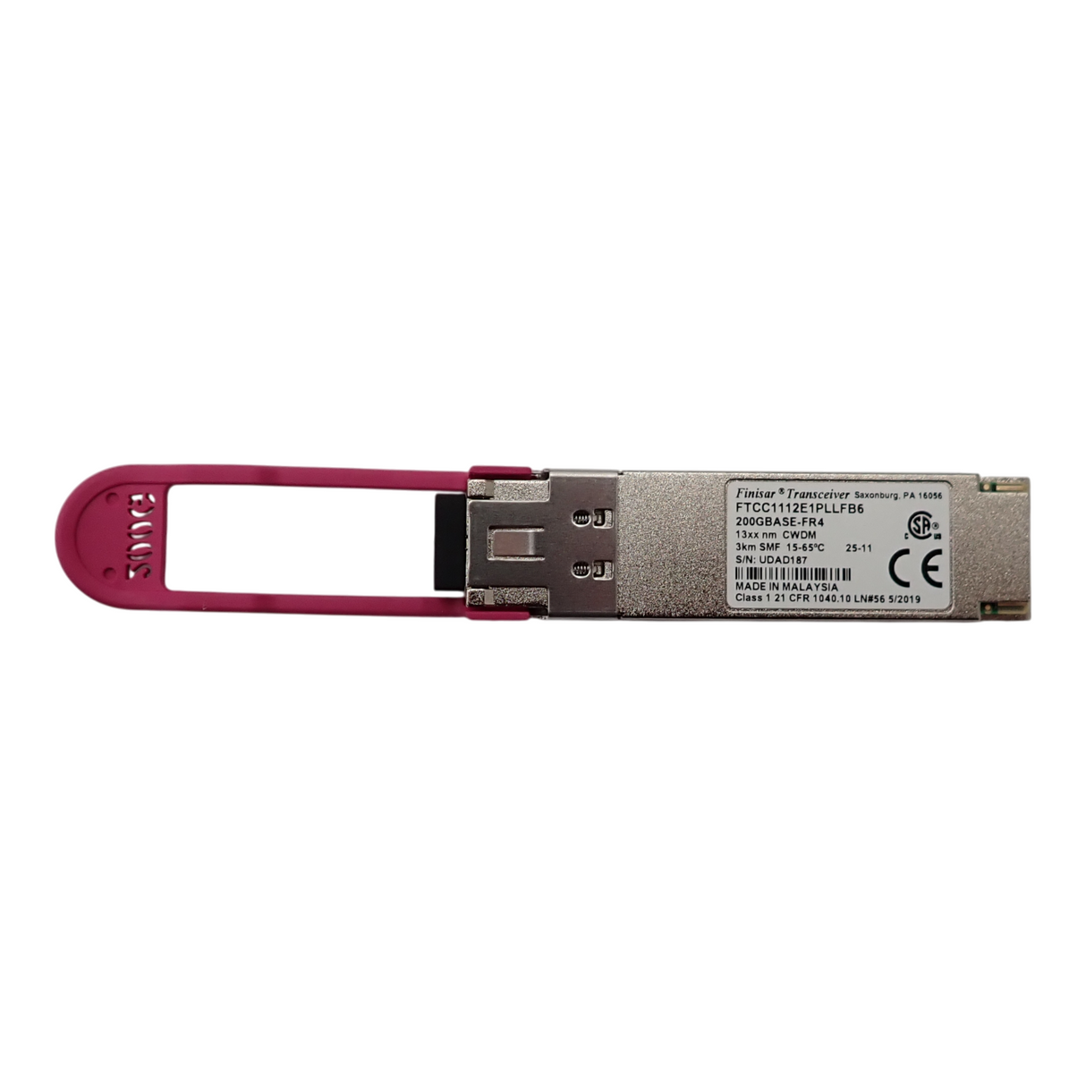 Finisar 200GBASE-FR4 QSFP56 SMF 13xxnm 3KM Transceiver Module FTCC1112E1PLLFB6
