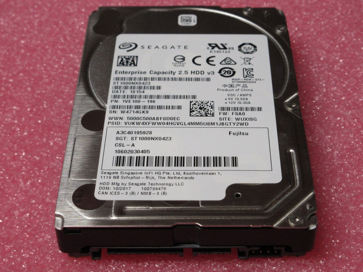Fujitsu 1TB 7.2K 2.5" 6G SATA A3C40195928 Seagate ST1000NX0423 HDD 10602030405