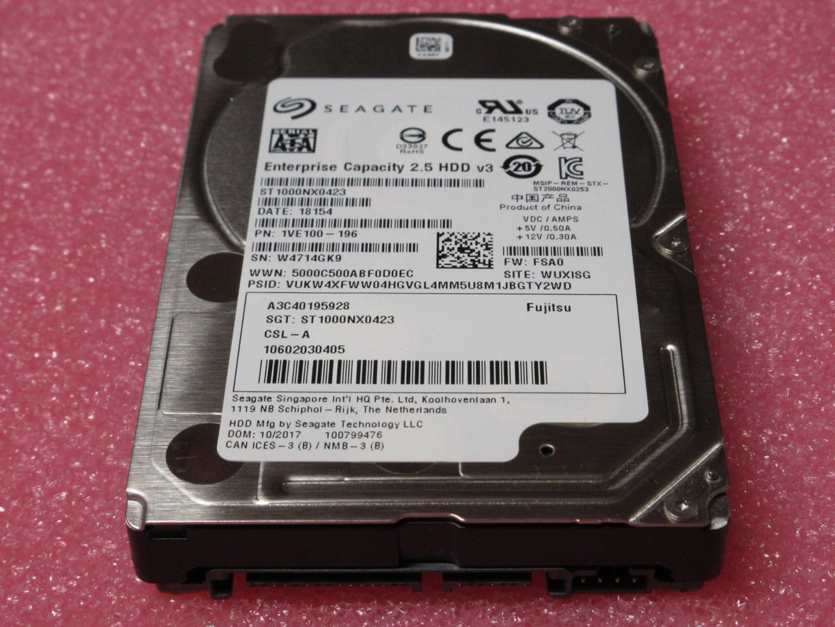 Fujitsu 1TB 7.2K 2.5" 6G SATA A3C40195928 Seagate ST1000NX0423 HDD 10602030405