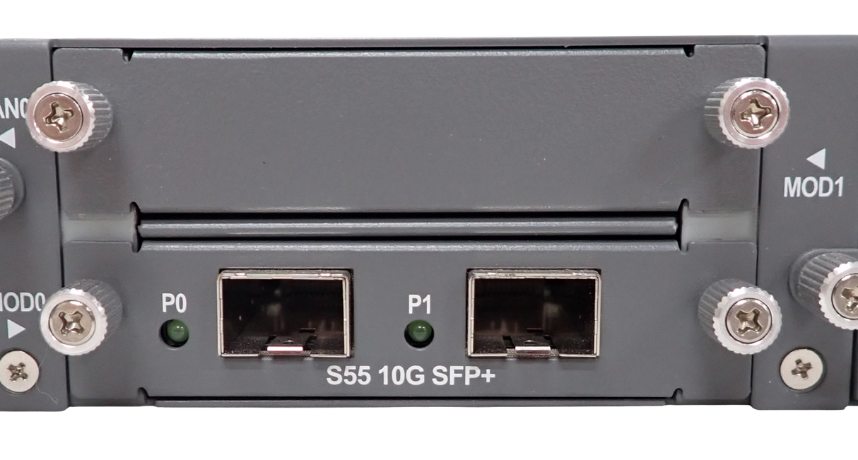 Force10 S55-01-GE-44T S55T 44x 1G RJ45 4x 1G SFP F2B Switch OS8 + S55-10GE-2SFP+
