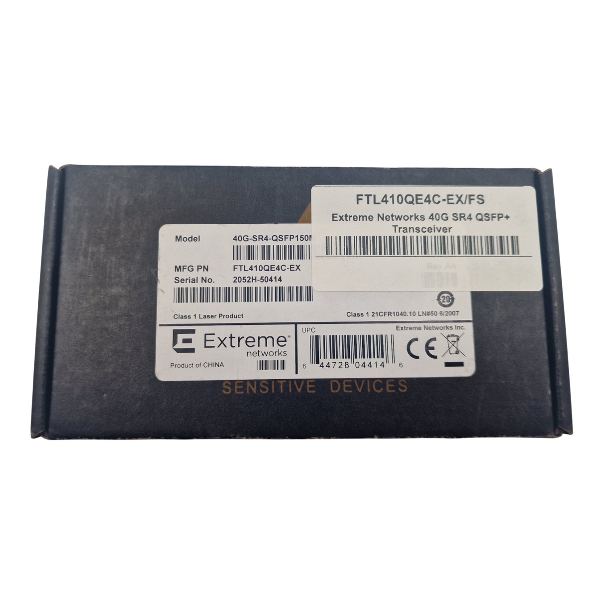 New Extreme Networks 40GBASE-SR4 40Gb QSFP+ Optical XCVR FTL410QE4C-EX