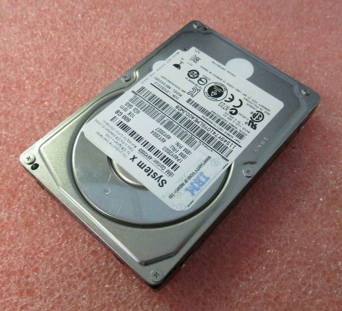 IBM 600GB 2.5" SAS 6GB/s 10K 16MB Server Hard Drive HDD 49Y2004 49Y2007