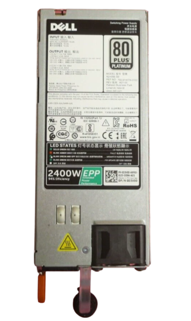 Dell PowerEdge C6400 Hot-Plug 80-Plus Platinum 2400W AC Power Supply PSU D3V0D