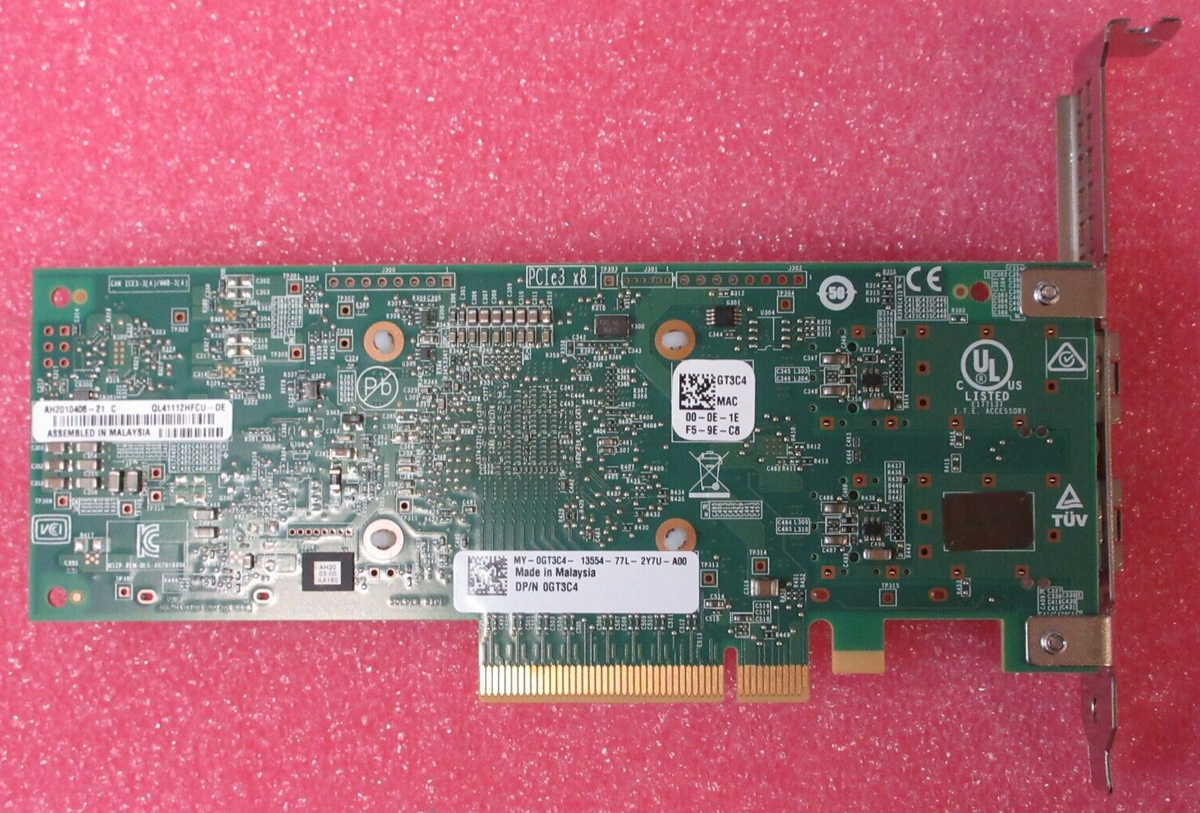 Dell GT3C4 QLogic QL41112 Dual Port 10Gb SFP+ Full Height PCIe Network Adapter