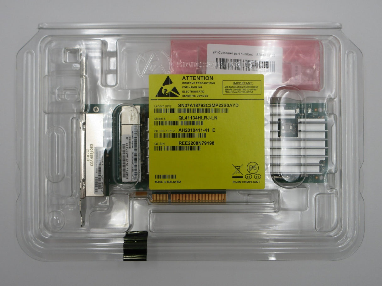 NEW Lenovo 10GbE 4-Port RJ-45 Lenovo QL41134 Ethernet Adapter 4XC7A08225 01KR584