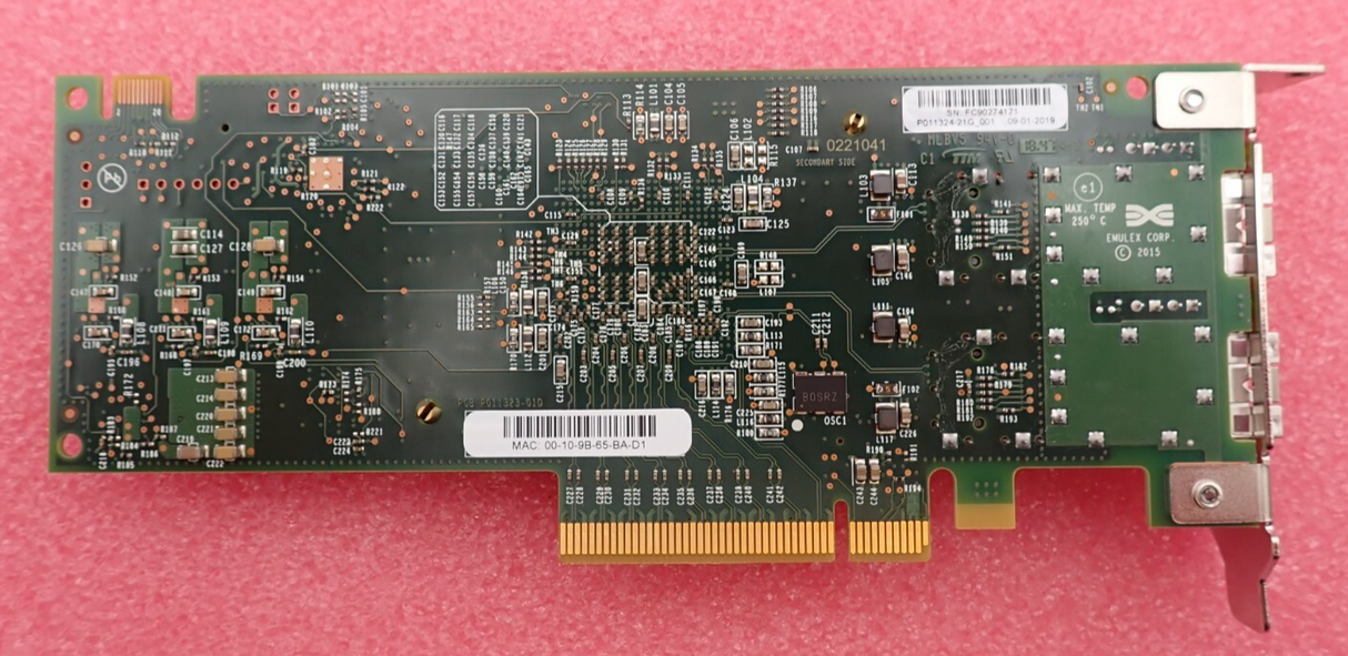 Lenovo Emulex LPe31002 Dual Port 16Gb FC Host Bus Adapter HBA HH 01KR609