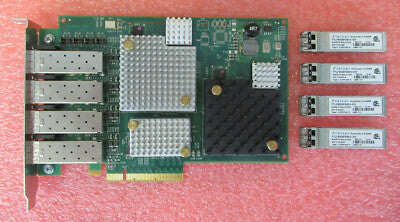 Emulex P003798-01B Quad Port 8Gb PCI-E Fibre Channel HBA Card + 4x SFP