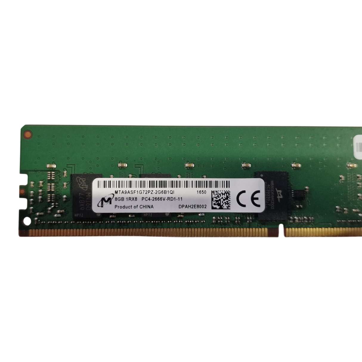 Micron MTA9ASF1G72PZ-2G6B1Q1 Lenovo 8GB 1Rx8 PC4-2666V ECC RDIMM RAM 01AG617