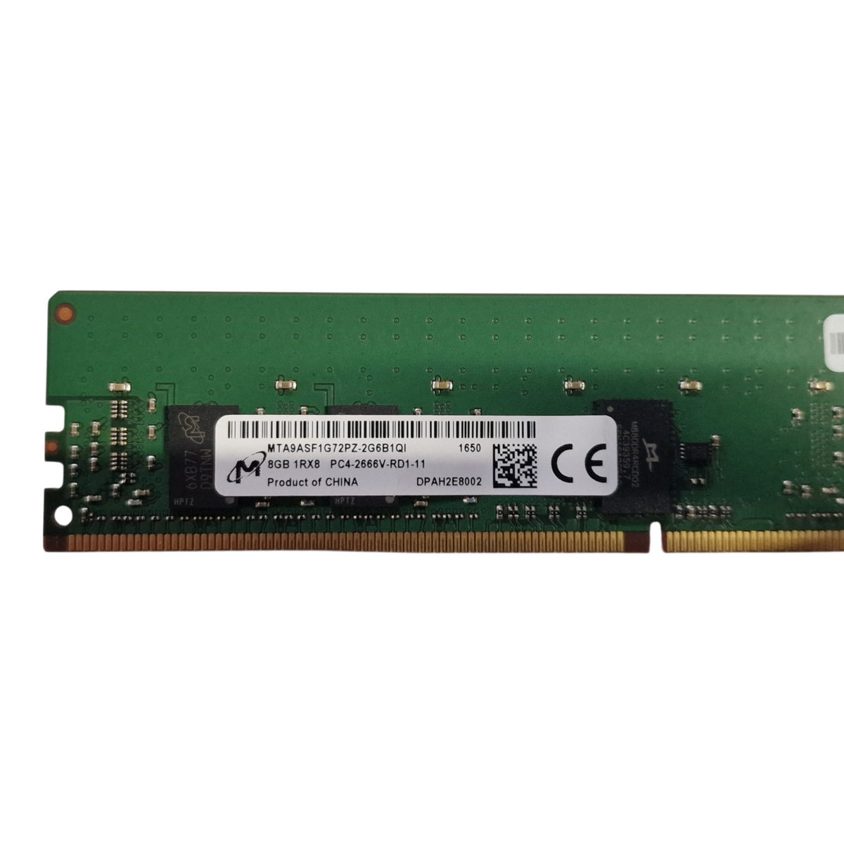 Micron MTA9ASF1G72PZ-2G6B1Q1 Lenovo 8GB 1Rx8 PC4-2666V ECC RDIMM RAM 01AG617