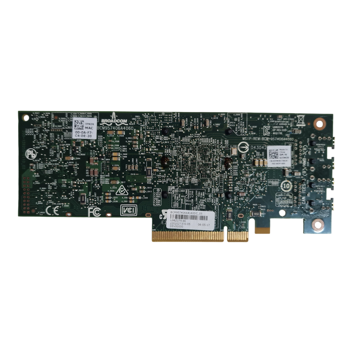 Dell Broadcom 57416 Dual Port PCI-E 10GbE Ethernet NIC Network Card 3TM39