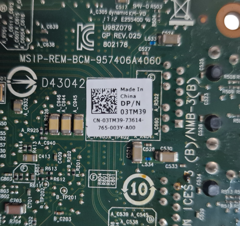 Dell Broadcom 57416 Dual Port PCI-E 10GbE Ethernet NIC Network Card 3TM39