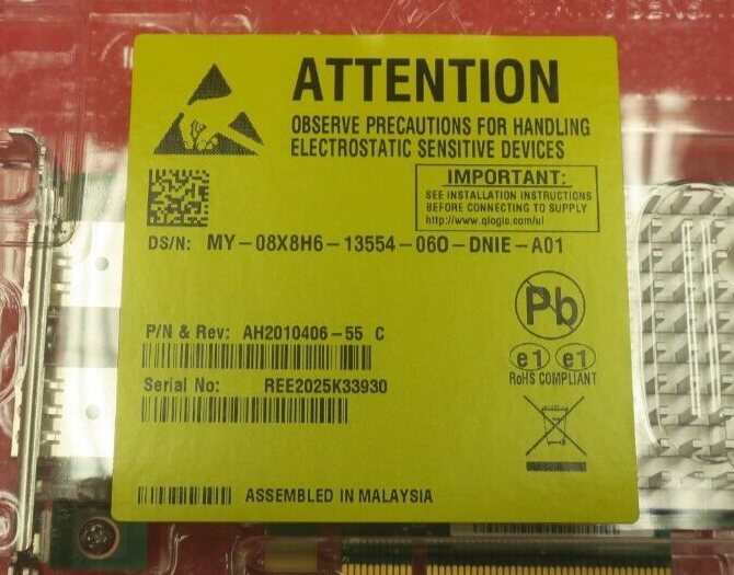 NEW Dell Qlogic Marvell FastLinQ QL41232HLCU 2x 10/25Gb SFP28 Network Card 8X8H6