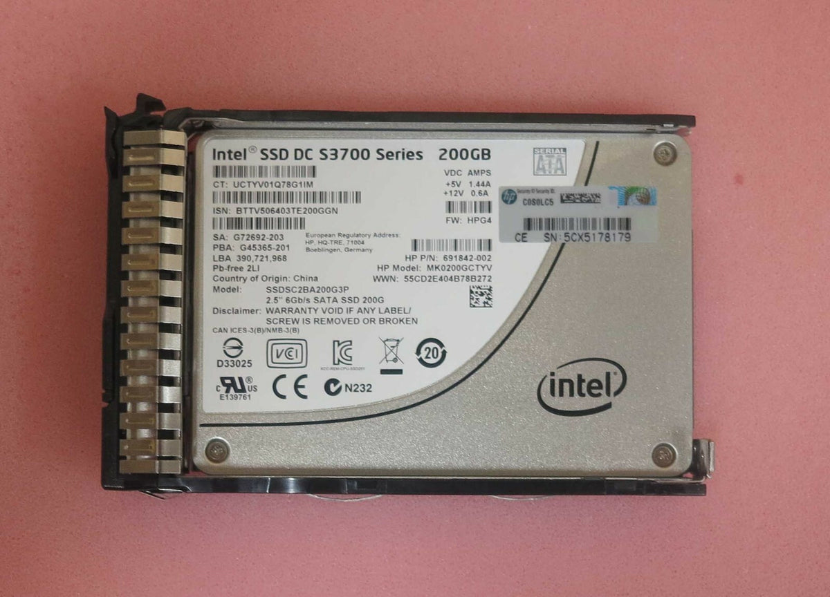HP 692165-001 200GB 6G SATA SSD HARD DRIVE - 691864-B21, 730053-B21, 730148-001