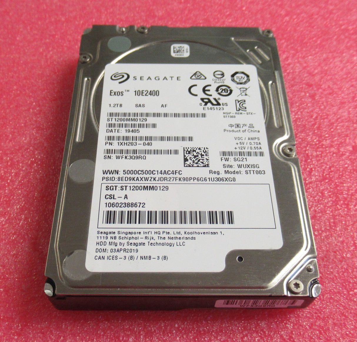 Seagate Exos 1.2TB 10K 2.5" SAS Hot-Plug Hard Drive HDD ST1200MM0129 1XH203-040
