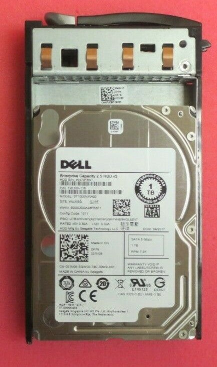 Dell 1TB 7.2K SATA 2.5" 6Gb/s Hard Drive HDD In PowerEdge C Series Caddy - 31N08