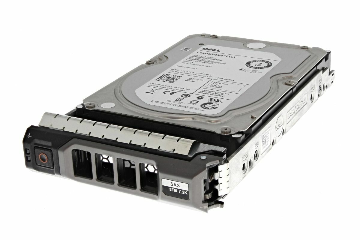 DELL SEAGATE 3.5" 3TB 7.2K 6GBPS SAS HARD DRIVE 55H49 ST3000NM0023 with caddy