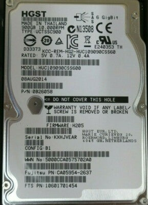 Fujitsu FTS:ETFDB9 DX1/200 S3 900GB 2.5" SAS 6G DX100 D3 DX200 S3 CA07670-E653