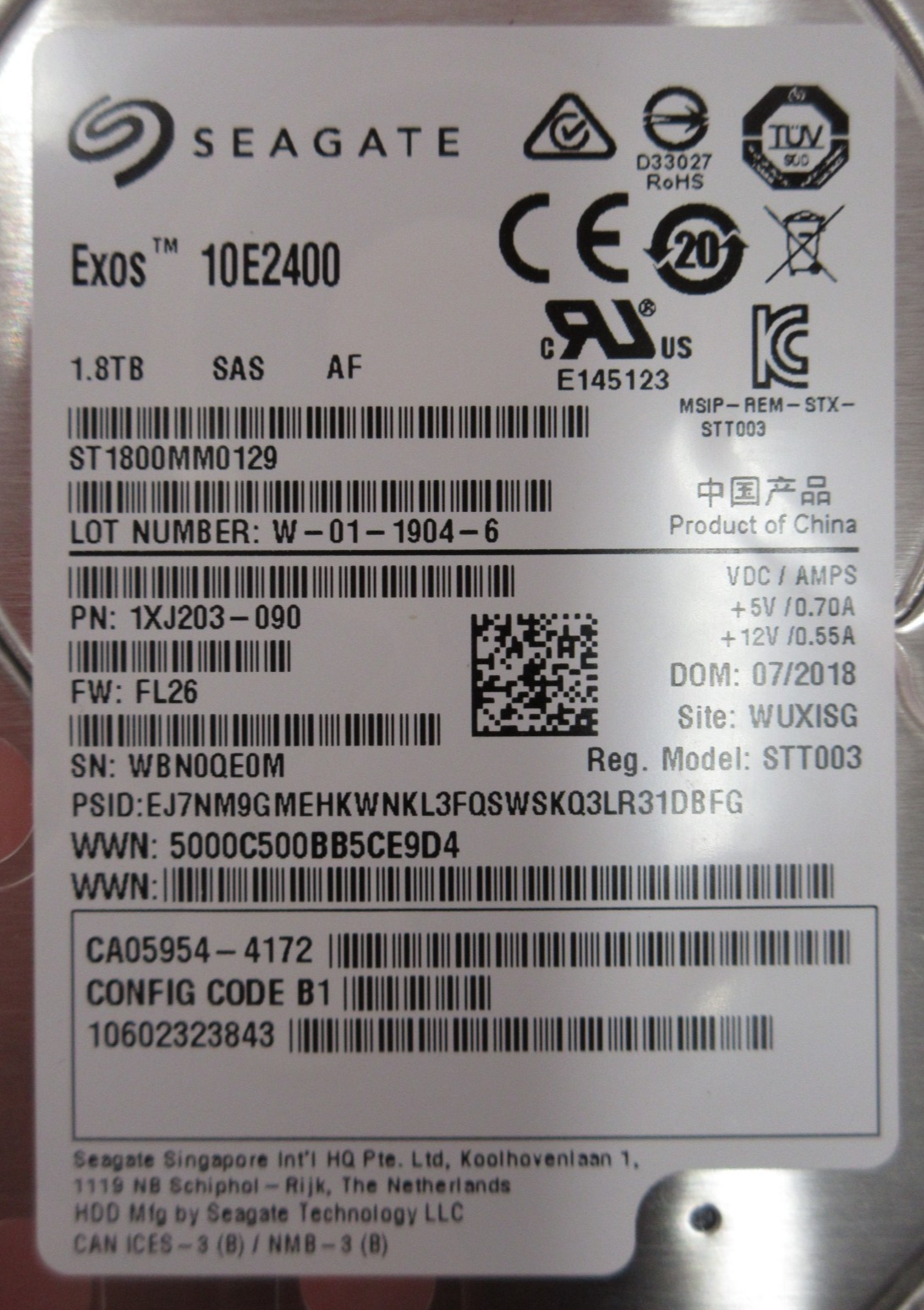 Fujitsu ETADB8F DX1/200 S3/S5 HD SAS 1.8TB 10k 2.5 AF x1 CA08226-E978 34076266