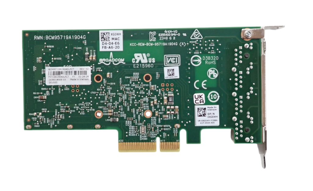 New Dell Broadcom 5719 Quad-Port Gigabit Ethernet PCIe 2.0 x4 Network Card XG0WH