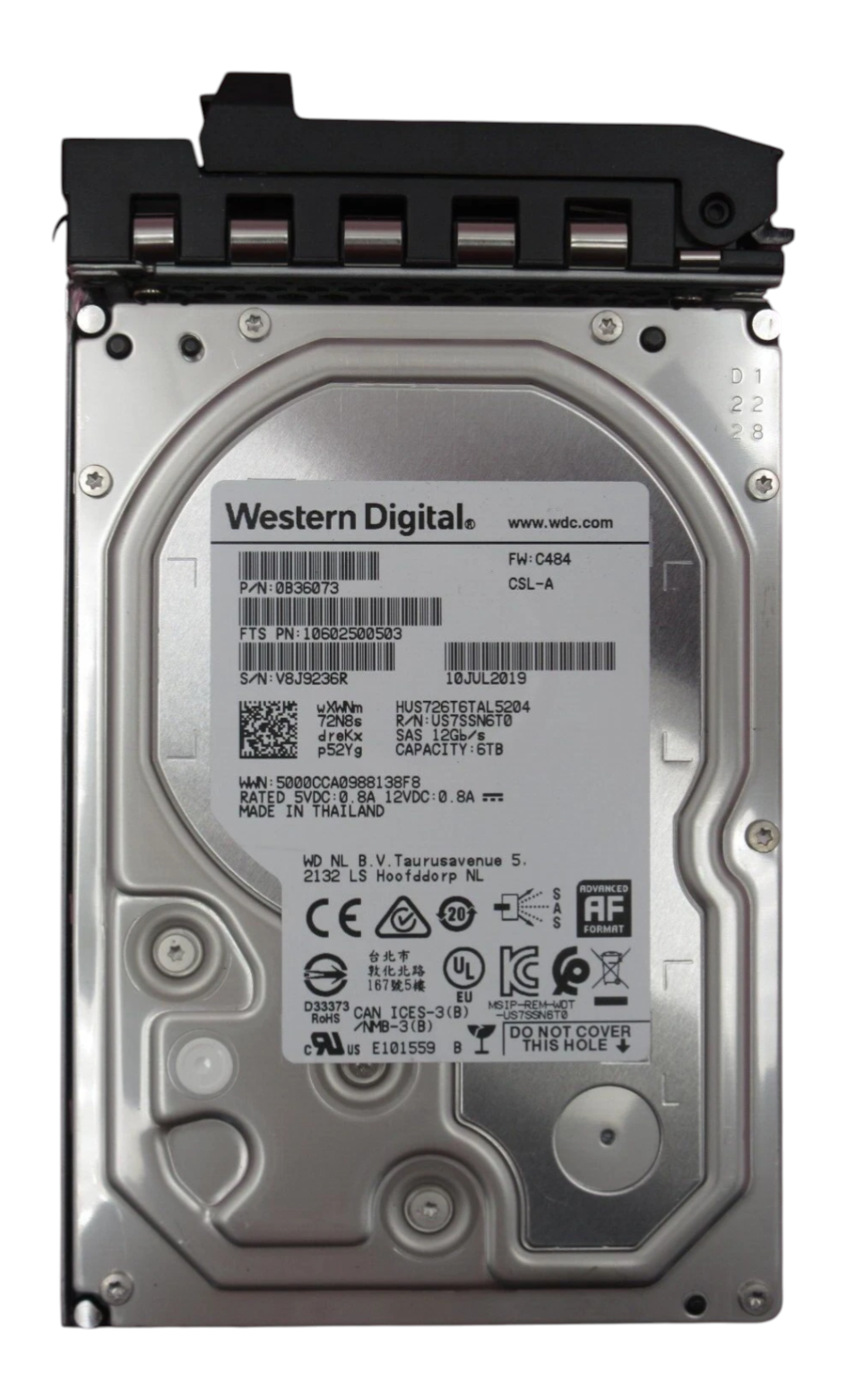 Fujitsu 6TB SAS 12G 7.2K Hot Plug 3.5" HDD S26361-F5635-L600 10602500503