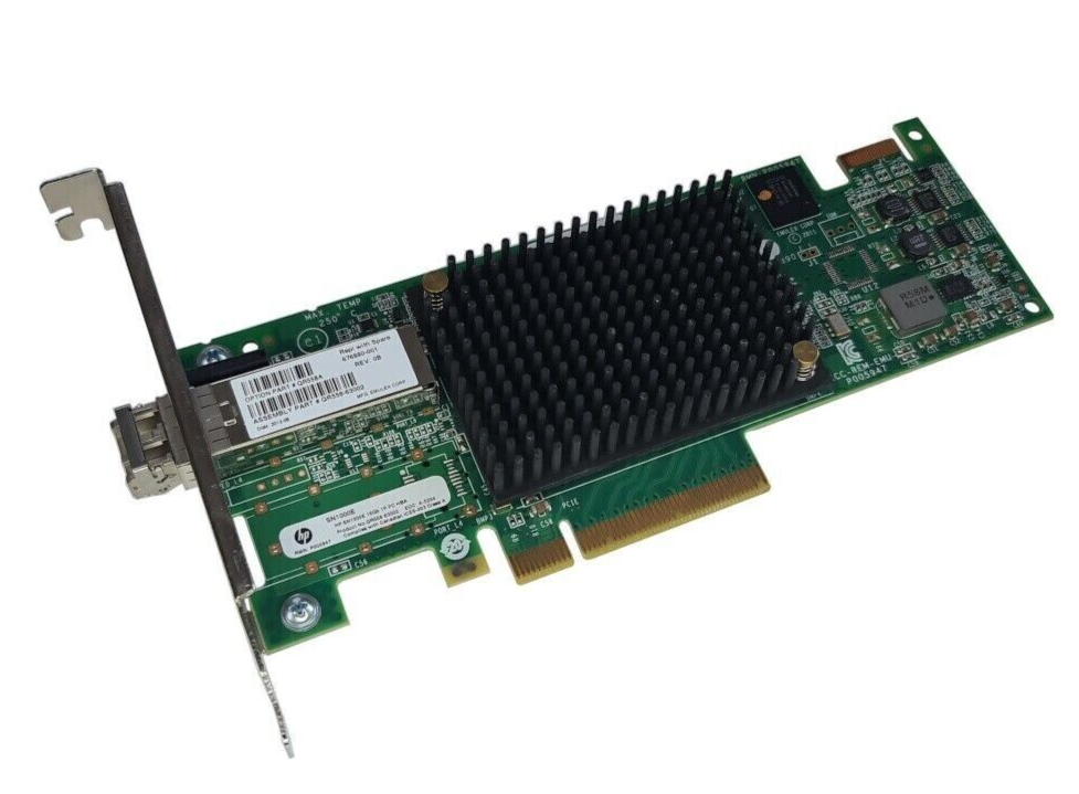 HP SN1000E QR558A 16Gb SFP HBA PCIe FC Fibre Channel Host Bus Adapter 676880-001