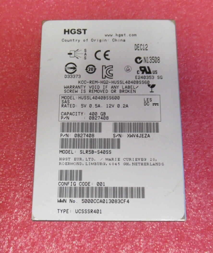 Hitachi HUSSL4040BSS600 0B27408 400GB 2.5" SAS SSD Solid State Drive