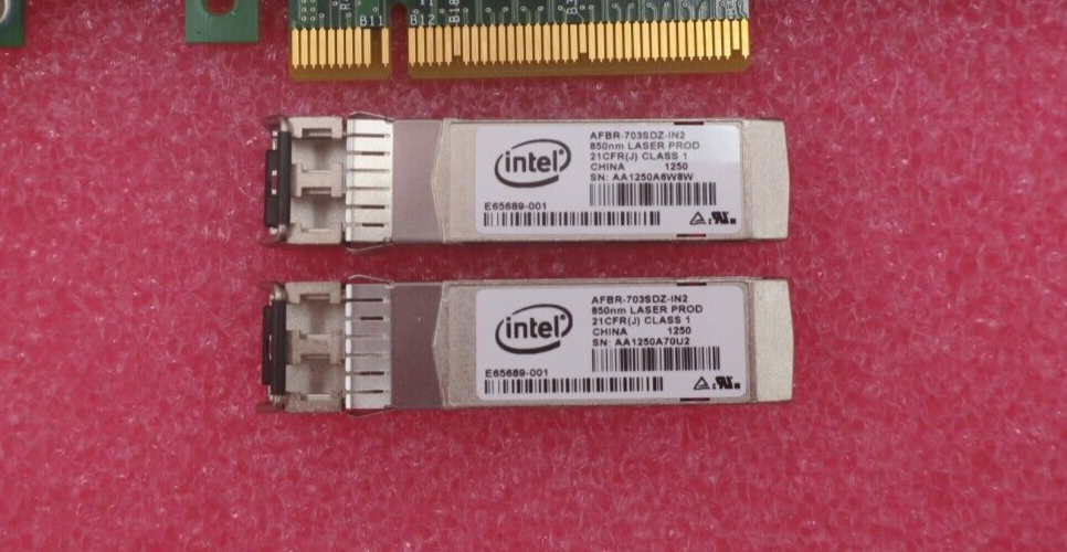 NetApp Intel X520-DA2 Dual Port 10Gb SFP+ PCIe Network Adapter 111-01232 +2x SFP