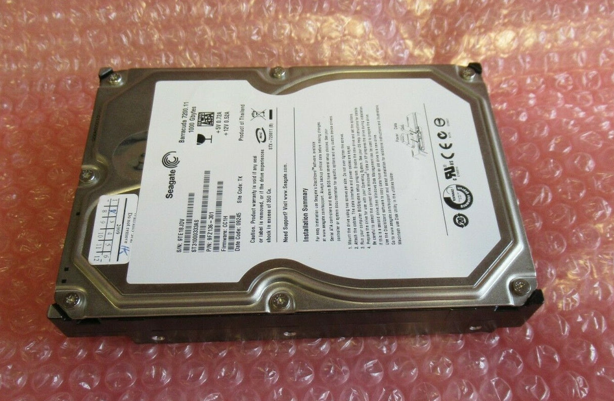 Seagate ST31000333AS Barracuda 7200.11 1TB 7200RPM SATA 32MB 3.5" Internal HDD