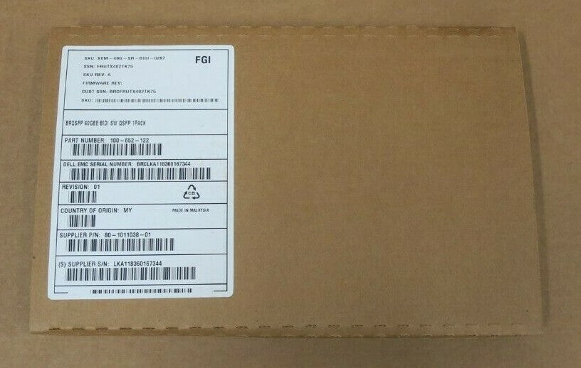 New Brocade 40GbE Bidirectional SW QSFP+ Transceiver XEM-40G-SR-BIDI-0287