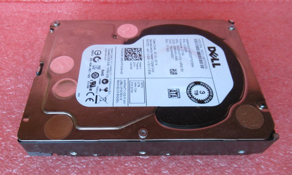 Dell J2W28 WD3000FYYX-18RS1B0 RE 3TB 7200RPM SATA 6Gbps 64MB 3.5" Internal HDD