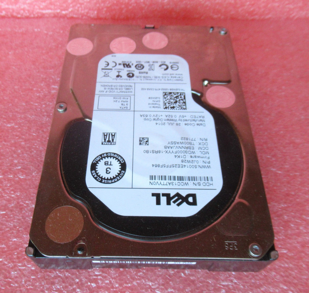 Dell J2W28 WD3000FYYX-18RS1B0 RE 3TB 7200RPM SATA 6Gbps 64MB 3.5" Internal HDD