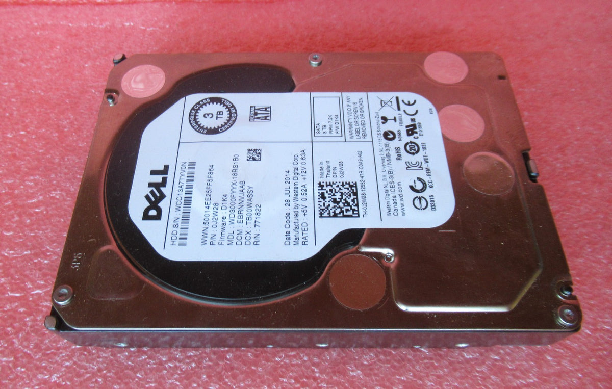 Dell J2W28 WD3000FYYX-18RS1B0 RE 3TB 7200RPM SATA 6Gbps 64MB 3.5" Internal HDD