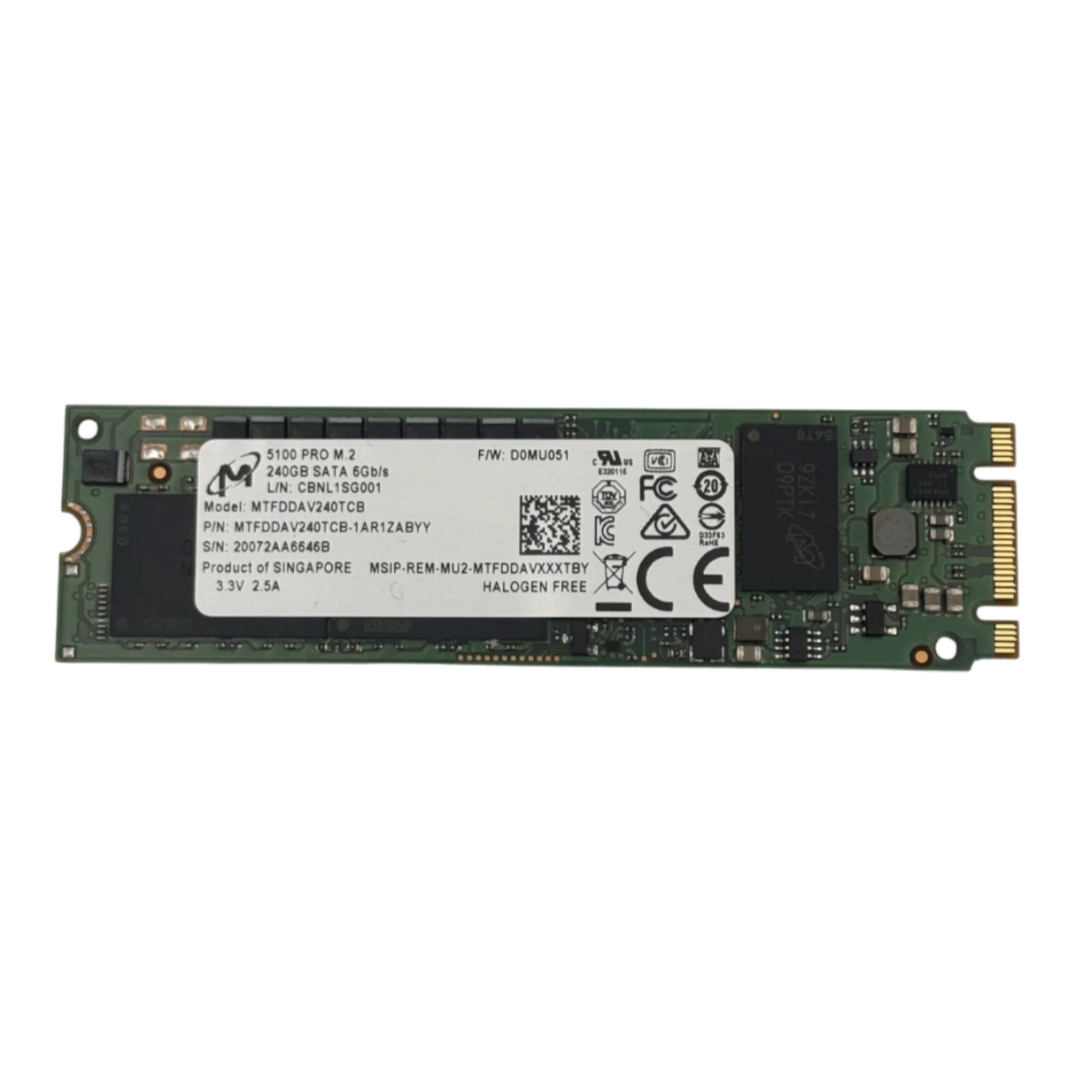 Fujitsu 240GB M.2 SATA 6Gbps NHP Internal Solid State Drive S26361-F5706-L240