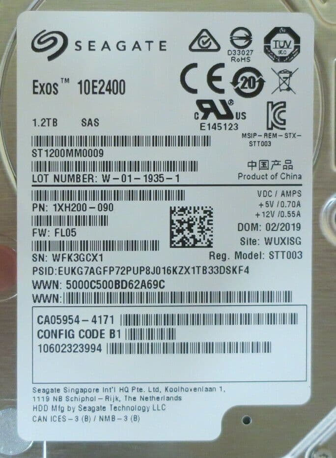 Fujitsu Eternus 1.2TB 10K SAS 12G 2.5" Hard Drive HDD CA08226-E977 For DX S3/4/5