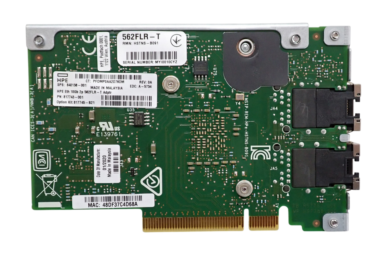NEW HPE 562FLR-T X550-AT2 Dual Port 10Gb Ethernet FlexibleLOM Adapter 817745-B21