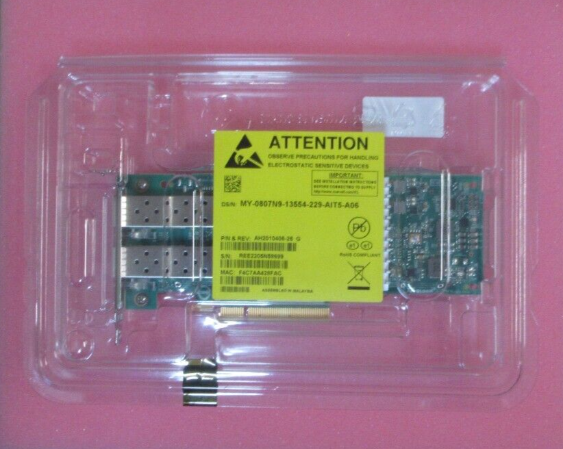 NEW Dell QLogic QL41112 10Gb SFP+ Dual Port Low Profile Network Card 807N9