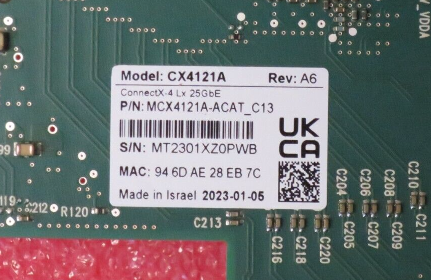 Fujitsu Mellanox CX4121A MCX4-LX 2-Port 25GbE SFP28 PLAN EP S26361-F4054-E202