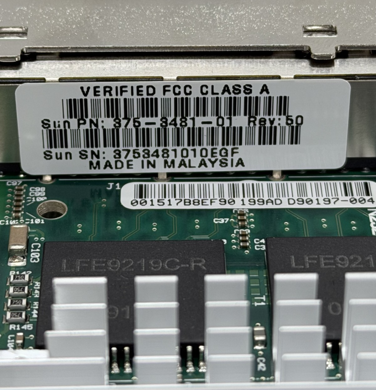 SUN 375-3481-01 X4446A-Z PCI-E Quad Port Gigabit Ethernet Adapter Half Height