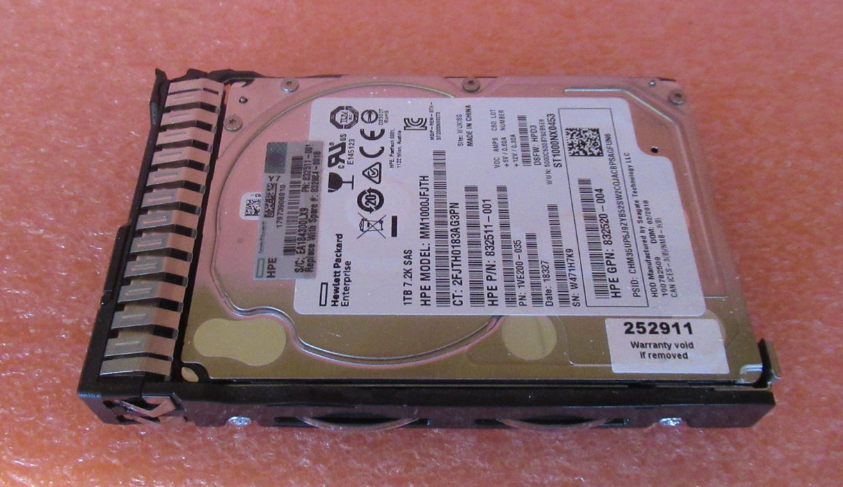 HP 832984-001 832514-B21 1TB 7200RPM SAS 12Gbps 2.5" Hot-Swap Internal HDD
