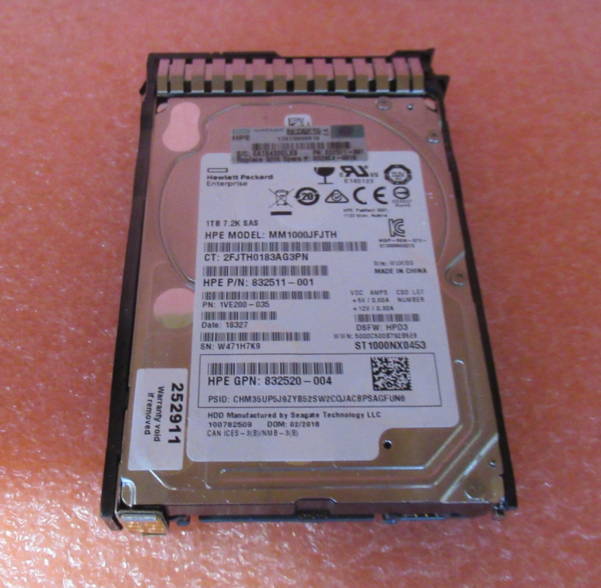 HP 832984-001 832514-B21 1TB 7200RPM SAS 12Gbps 2.5" Hot-Swap Internal HDD