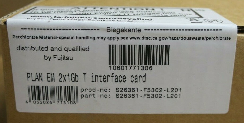New Fujitsu PLAN EM S26361-F5302-L201 2x 1Gb Base-T Network Interface Module