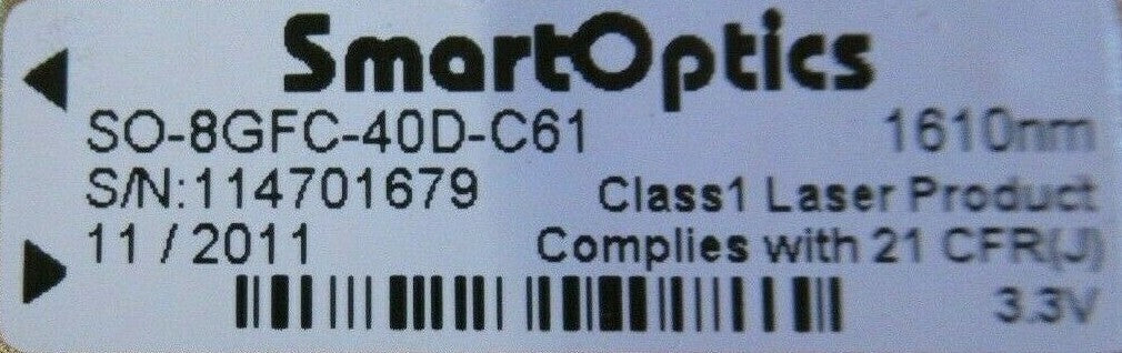 SmartOptics SO-8GFC-40D-C61 FC 10Gbps 40Km 1610nm Long Range SFP+ Transceiver
